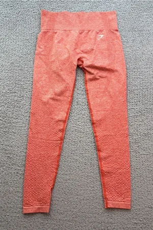 Gymshark Vital Seamless High Waisted Leggings Coral Orange Marl Women’s M Gym thumbnail 1