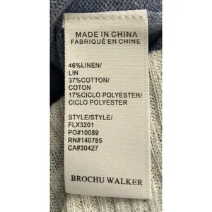 Brochu Walker Loreen Layered Linen‎ Cotton Tank Top Blue White XS $298 thumbnail 4
