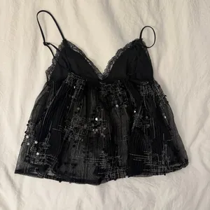 Edikted sequin sheer mesh babydoll top thumbnail 4