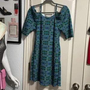 NWT Blissfully Brand Lipa Cold Shoulder Mini Dress Boho Resort‎ Summer Vacation thumbnail 3