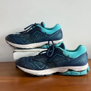 Mizuno Wave Rider 22 Navy Teal Running Shoes Womens 9.5 J1GD183170‎ thumbnail 2