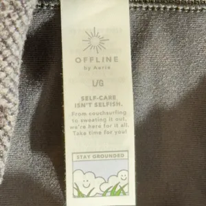 491 | NWT‎ OFFLINE by Aerie Gray Textured Longline Sports Bra Womens Large thumbnail 5