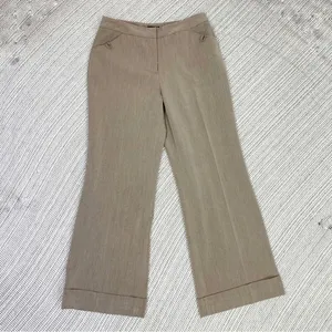 East 5th Petite‎ Cuffed Wide Leg Dress Pants Trousers Taupe Brown 8P thumbnail 3