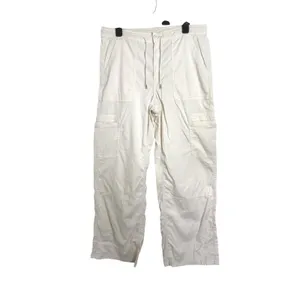 American Eagle Womens Cargo Pants Beige Size 14 Parachute Utility Y2K Drawstring thumbnail 2