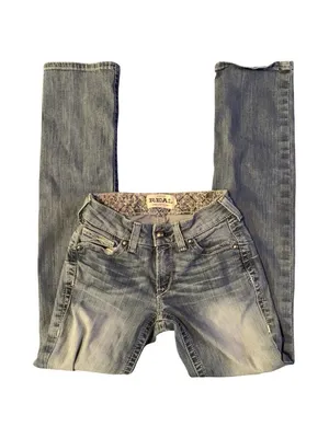25L /27x 34 Ariat REAL Denim Tall Long Women's Mid-Rise Straight Jeans Rainstorm thumbnail 4