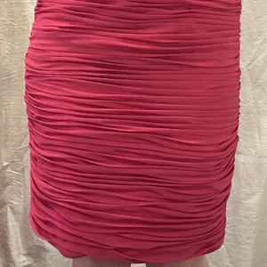 VTG Y2K Bill Levkoff Pink Chiffon Pintuck Strapless Mini Dress Party Hoco XXS XS thumbnail 6