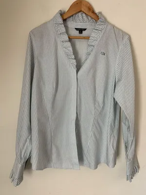Brooks Brothers Preppy Pima Cotton Long Sleeve Pinstripe Shirt Nautical Coastal thumbnail 1