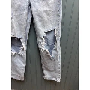 American Eagle Super High-Rise Ankle Straight Distressed Light Wash Jeans 0 S thumbnail 3