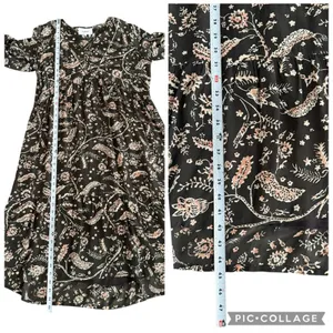 ba&sh Cherry Midi Shift Dress Babydoll V-Neckline Brown Floral Women’s US 6 thumbnail 12