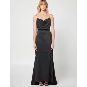 Elliatt Felecia Black Hammered Satin Maxi‎ Gown Sz Small NWT Retail $298 thumbnail 3
