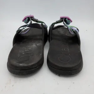 Chacos Chillos Slide Sandals Women 9 Black Green Purple Colorblock Straps J106604 thumbnail 5