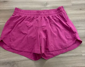 Lululemon Track That Mid-Rise Lined Short 5" Pink Lychee Women Size 14 thumbnail 1
