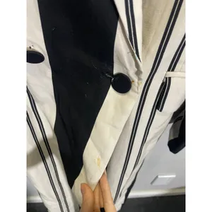 Zara Striped Blazer Dress Womens XS Black‎ White Long Double Breasted Maxi Coat thumbnail 5