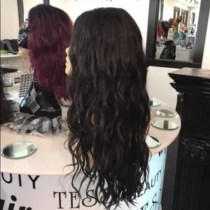 Wig Swisslace Human hair Blende Brown Long Curls thumbnail 6