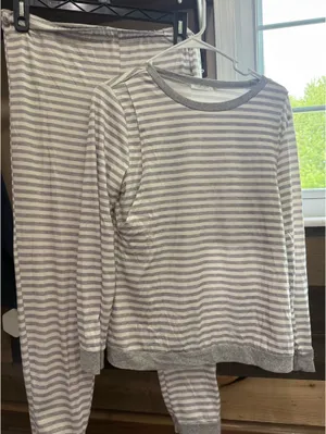 Maternity Nursing Pajamas Set, Breastfeeding Gray Size M thumbnail 1
