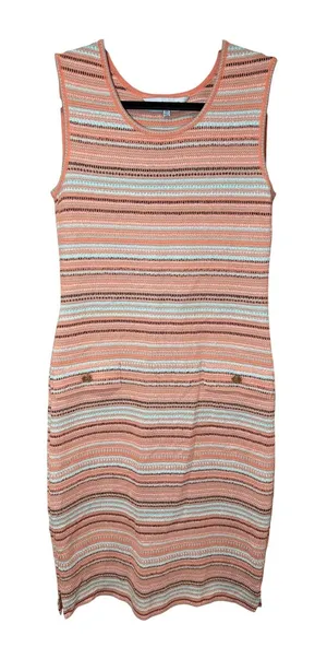 Ming Wang Sleeveless‎ Dress Sheath Stretchy Striped Orange Blue Black Size XS thumbnail 1