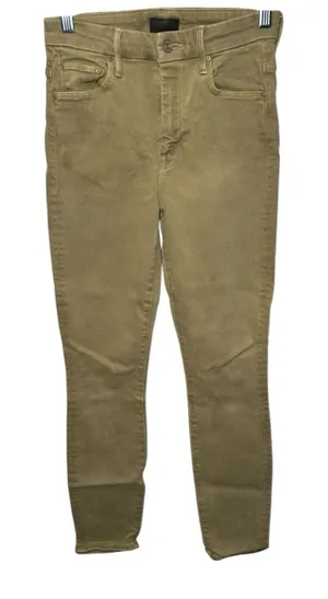 Mother High Waisted Looker Ankle Jeans Second Chance‎ Olive Khaki 24 thumbnail 1