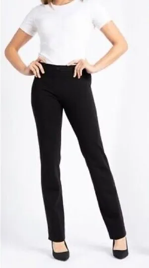 Betabrand Straight Leg Classic Dress Yoga Black Pant thumbnail 1