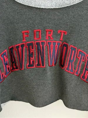 Fort Leavenworth Off the Shoulder Cropped Sweatshirt thumbnail 2
