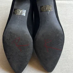 Halston Cairo‎ Womens 6.5 Ankle Booties Boots Black Suede Stiletto Heel Back Zip thumbnail 5