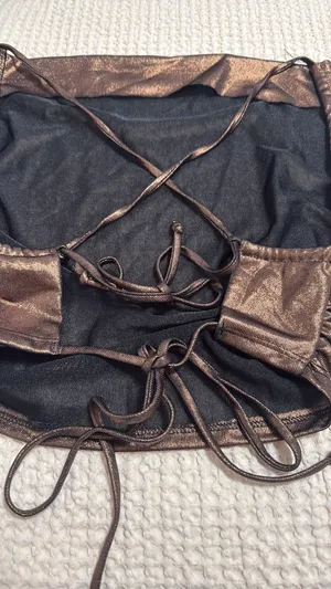 Bailey rose gold metallic top with open back Brown Size M thumbnail 3