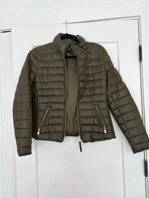 Love Tree Olive Green Fitted Puffer Jacket thumbnail 4