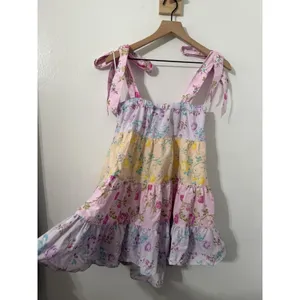 LoveShackFancy x Target Jeanne Tiered Dress 100% Cotton Tie Strap Babydoll Small thumbnail 8