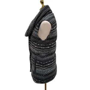 Athleta Fair Isle Goose Down Puffer Vest Grey Black Sm Atheisure Full‎ Zip Ski thumbnail 5