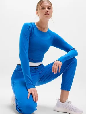 New Athleta XL Momentum Flex Top Breaker Blue X-Large Regular Long Sleeve thumbnail 2