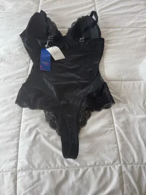 New TROPICA LOVE Shimmer Lace Bodysuit for Women Thong Tummy Control V-Neck Sexy Shapewear Top thumbnail 3