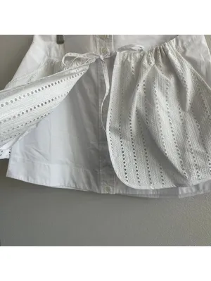 Thakoon Eyelet Combo Mini Skirt Size 8 White NWT thumbnail 4