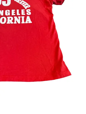 Zara Red Graphic Baby Tee Los Angeles California Short Sleeve Size Small thumbnail 7