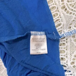 Wishful Park Blue Top with lace hem size medium thumbnail 5