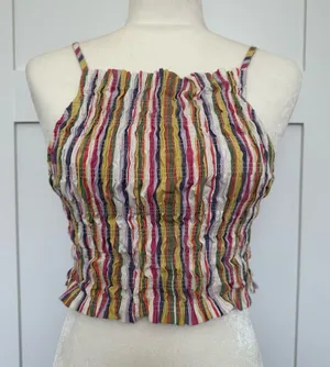 Zara Smocked Cropped Tank thumbnail 1