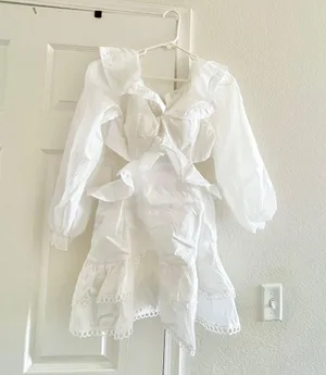 Cut Out Mini Dress White Size M thumbnail 1