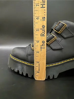 DR. MARTENS Coppola Black Leather Platform Ankle Boots Buckle Women’s Size 9 US thumbnail 12