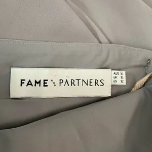 Fame and partners halter mock neck medium gray gown thumbnail 8