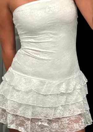 & Other Stories White Strapless Dress thumbnail 2