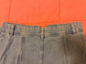 Denim Divided Skirt Mini thumbnail 3