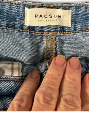 PacSun Women's High Rise Festival Distressed Light Wash Denim Shorts thumbnail 3
