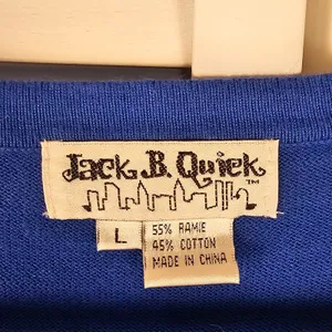 Vintage Jack B Quick Blue Embellished Santa Moon Christmas Cardigan Sweater‎ L thumbnail 4