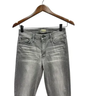 MOTHER Looker Ankle Fray Skinny Jeans Last Chance Saloon (Gray) size 26 thumbnail 4