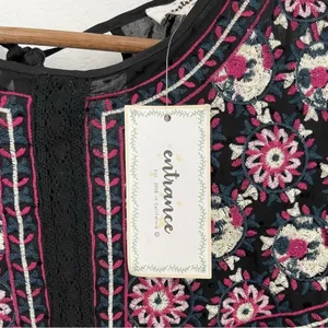 entrance Boutique Dress Embroidered Floral Short Sleeve‎ Boho Bohemian small thumbnail 6