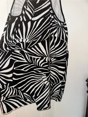 Free People Movement Printed Hot Shot Romper Black White Combo Zebra Graphic thumbnail 4