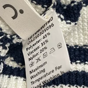 Commense Navy and White Striped Sleeveless Cardigan Vest Top thumbnail 7