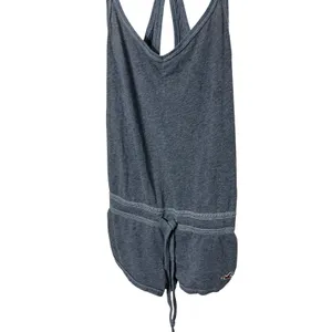 Hollister Y2K Gray Drawstring Romper Women's XS Sleeveless Cross Back‎ Casual thumbnail 3
