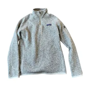 Patagonia Better Sweater 1/4 Zip Pullover Birch White Oatmeal Heather‎ Womens M thumbnail 1