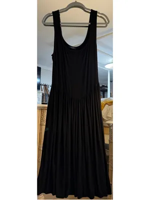 NEW Black Mieazom Tank Maxi Dress Sleeveless Square Neck Pockets XL thumbnail 4