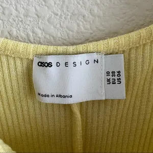 ASOS Designs Ribbed Yellow Dress Feminine Midi Slit US 06 thumbnail 9