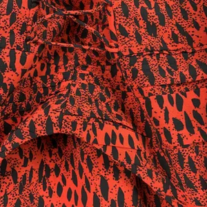 Topshop Size 12 Top Red Leopard Print Ruched Prairie Corset Long‎ Sleeve Women’s thumbnail 7